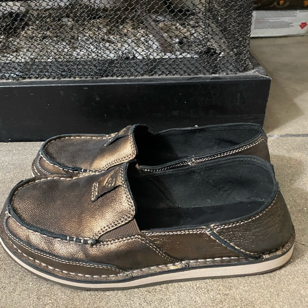 Ariat Womens Cruiser Metallic Bronze Slip On Western Loafer Leather 9B worn 1x